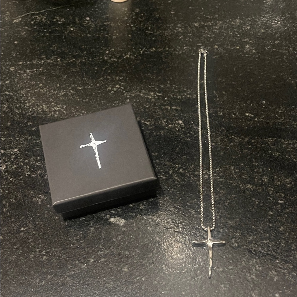 MNML Silver Cross Necklace